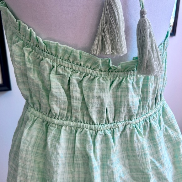 Majorelle Mint Gingham Halter Ruffle Dress – Size M - Picture 4 of 13